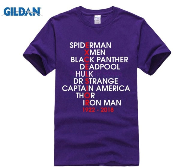 MARVEL STAN LEE Personality Printed Men T-shirt - Vintage tees for Women