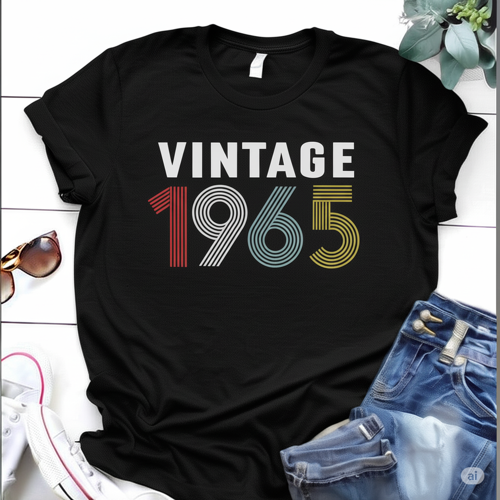 Vintage 1965 Birthday T Shirt | Birthday Party T-Shirt  | Unisex T-Shirts