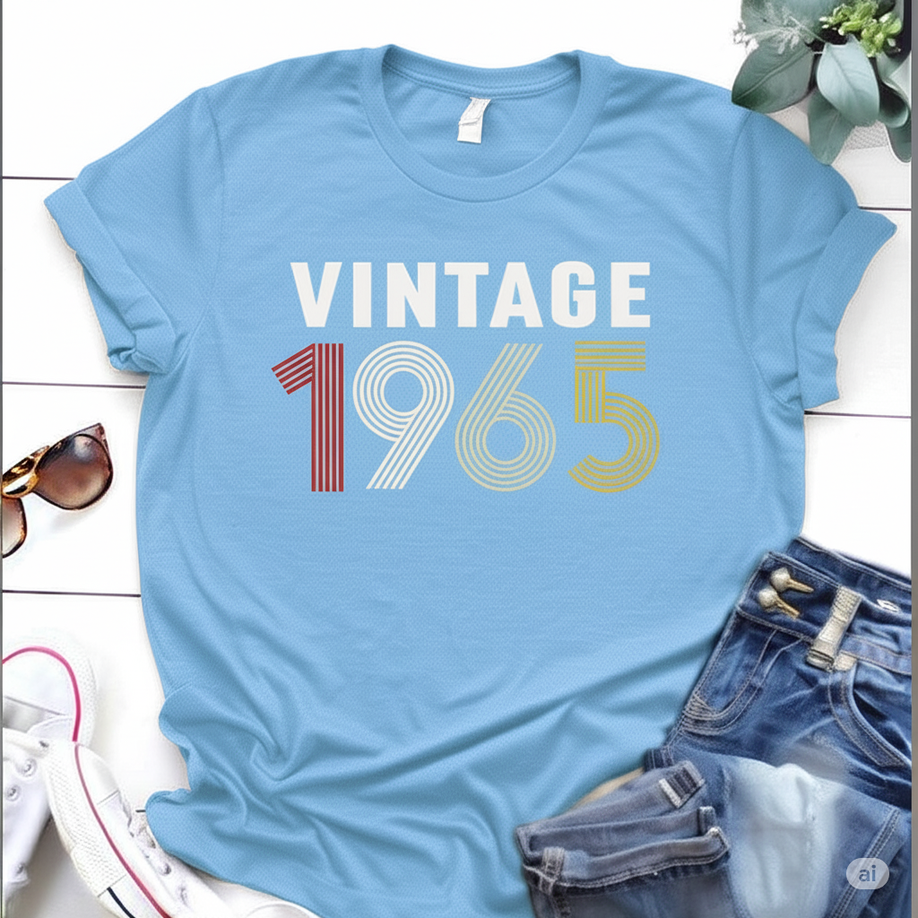 Vintage 1965 Birthday T Shirt | Birthday Party T-Shirt  | Unisex T-Shirts