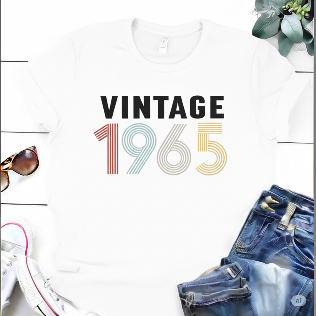 Vintage 1965 Birthday T Shirt | Birthday Party T-Shirt  | Unisex T-Shirts