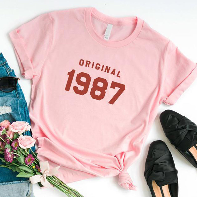 36th Birthday Gift for Her | 1987 T-shirt | Birthday Party Cotton T-shirt - Vintage tees for Women