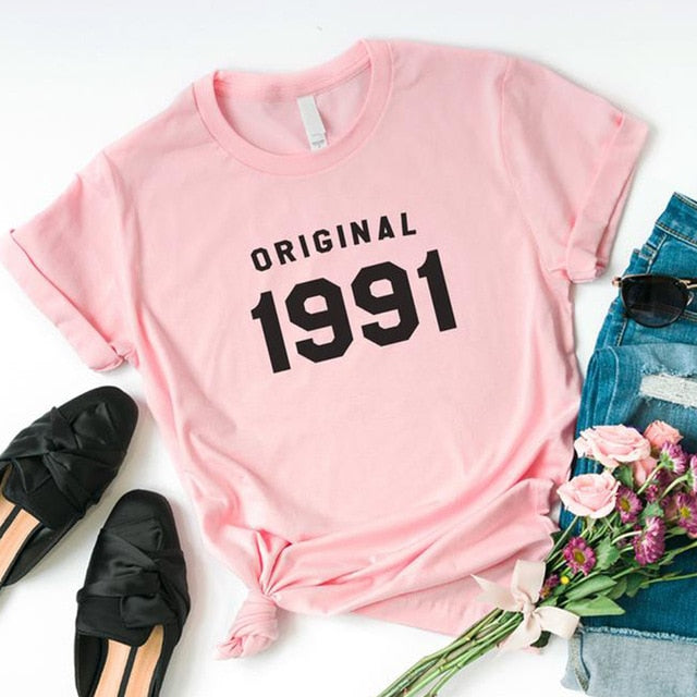 32nd Birthday Original 1991 | Causal T Shirt | Cotton Short Sleeve T-shirts Plus Size Tops - Vintage tees for Women