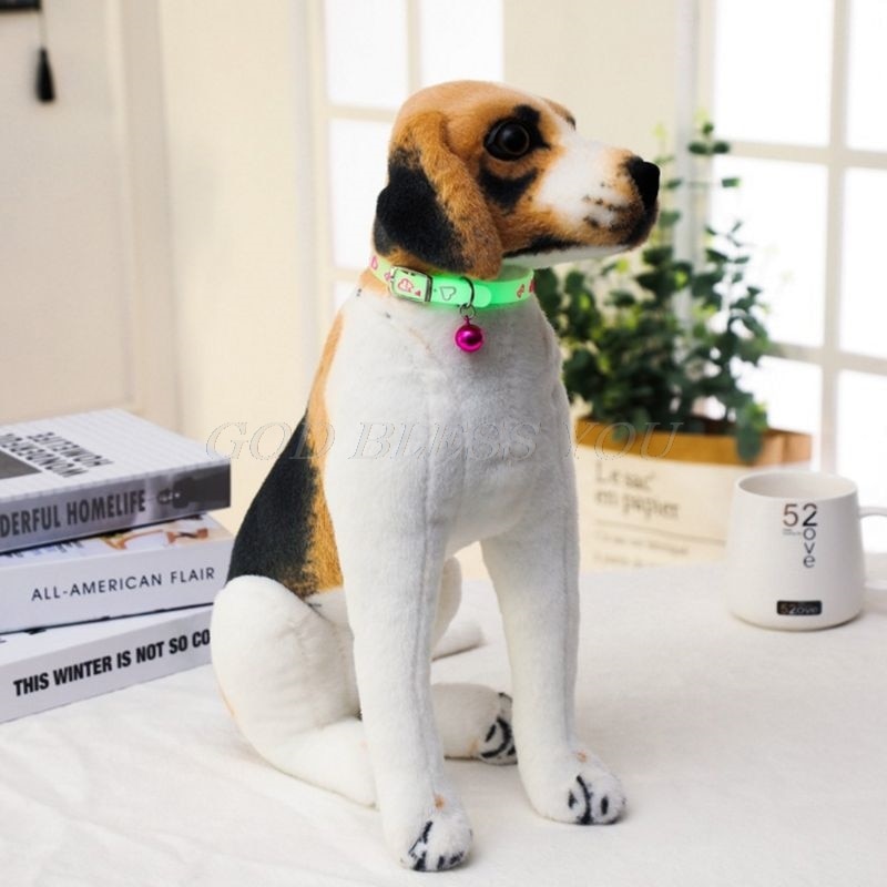 Pet Glowing Collars with Bells | Glow at Night Dogs Cats Necklace - Vintage tees for Women