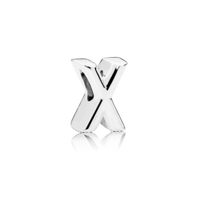 Initial alphabet letter A-Z loose bead Fits Pandora charms silver - Vintage tees for Women