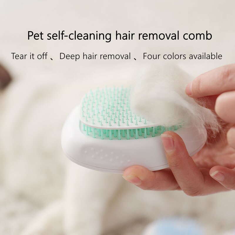 Cat Pet Cleaning Brush One-click Hair Removal Cat Hair Cleaner Dog Hair Comb Pet Bathing Massage Cat Comb - Vintage tees for Women