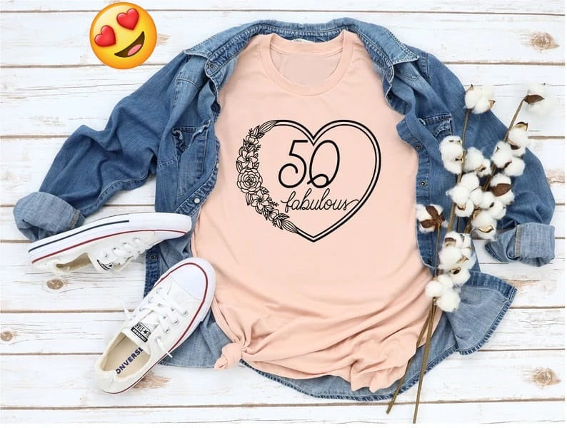 Fabulous 50 Birthday Shirt | 50th Birthday Party T-Shirt Cotton - Vintage tees for Women