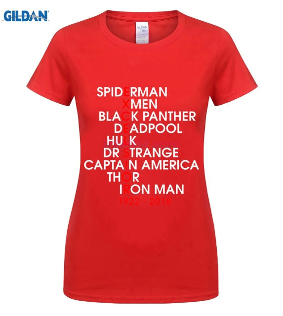 MARVEL STAN LEE Personality Printed Men T-shirt - Vintage tees for Women