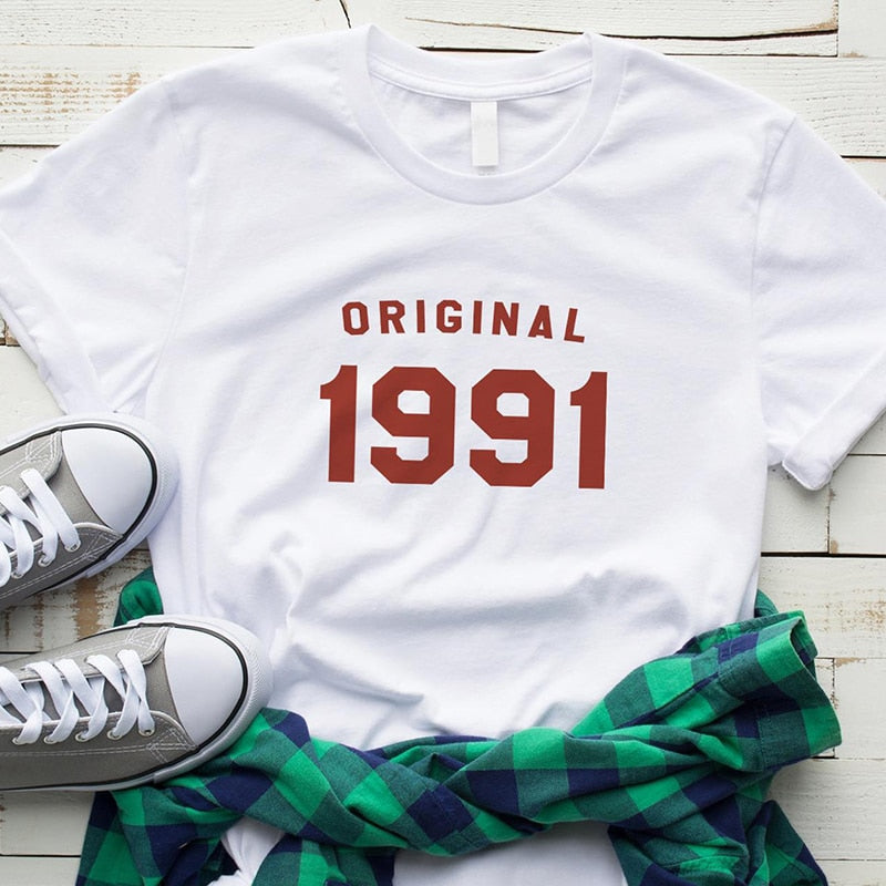 32nd Birthday Original 1991 | Causal T Shirt | Cotton Short Sleeve T-shirts Plus Size Tops - Vintage tees for Women
