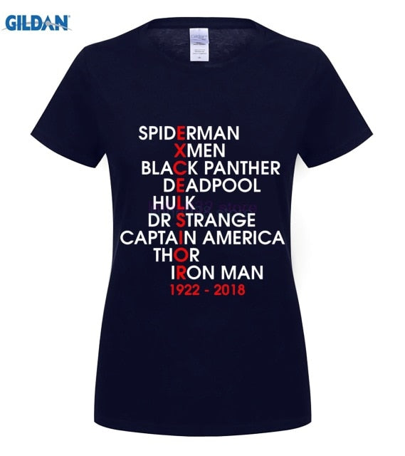 MARVEL STAN LEE Personality Printed Men T-shirt - Vintage tees for Women