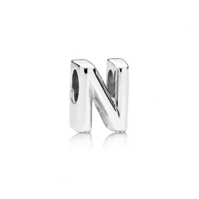 Initial alphabet letter A-Z loose bead Fits Pandora charms silver - Vintage tees for Women