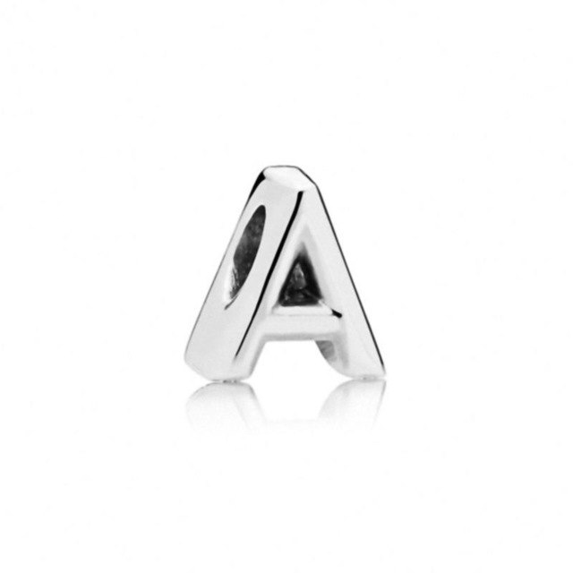Initial alphabet letter A-Z loose bead Fits Pandora charms silver - Vintage tees for Women