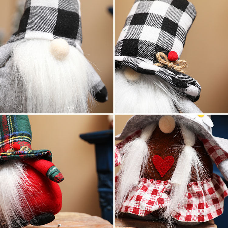 Lucky Snow New Christmas Decorations Forest Old Man Rudolph Faceless Doll Doll Short Leg Dwarf - Vintage tees for Women