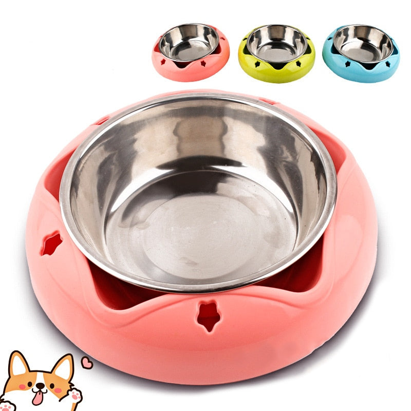 Durable Pet Bowl | Stainless Steel Drinking Feeding Dual-use Food Feeder - Vintage tees for Women