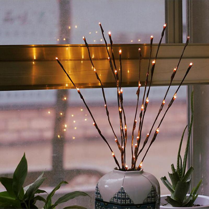 LED Willow Branch Lamp Floral Lights 20 Bulbs | Christmas Party Garden Decor Christmas Birthday Gift - Vintage tees for Women