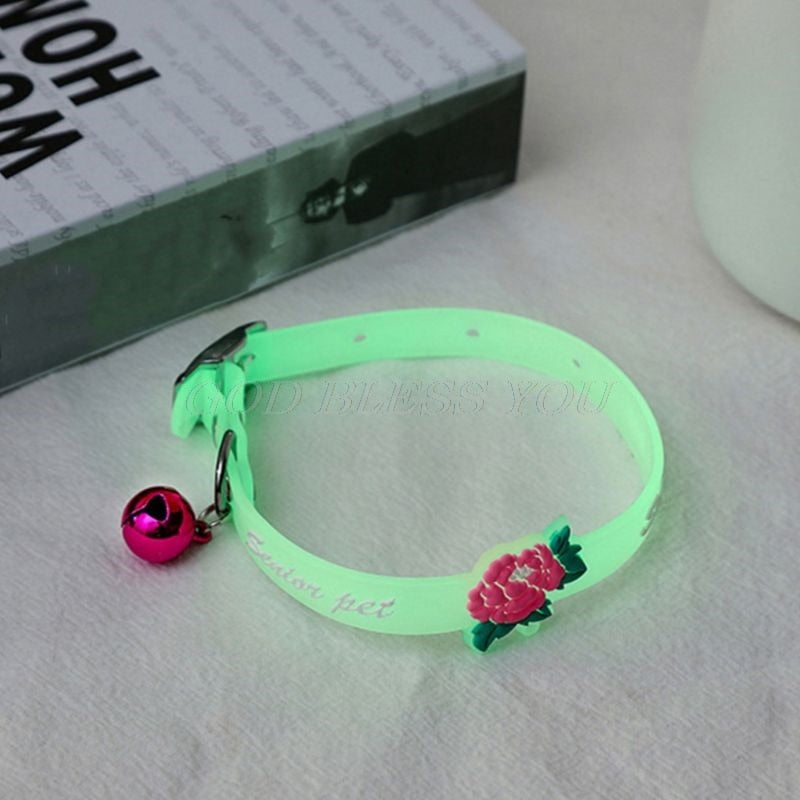 Pet Glowing Collars with Bells | Glow at Night Dogs Cats Necklace - Vintage tees for Women