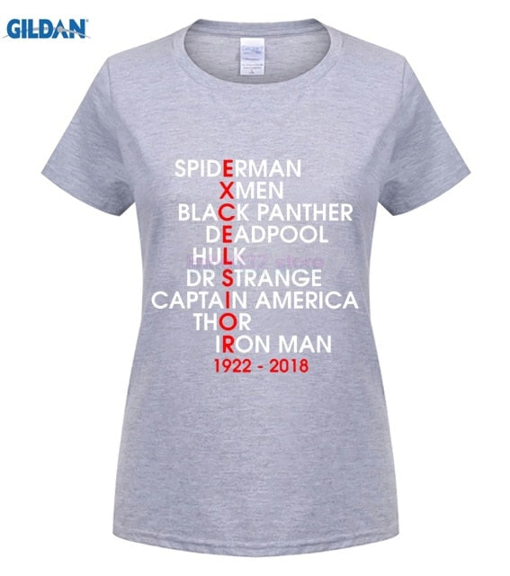 MARVEL STAN LEE Personality Printed Men T-shirt - Vintage tees for Women