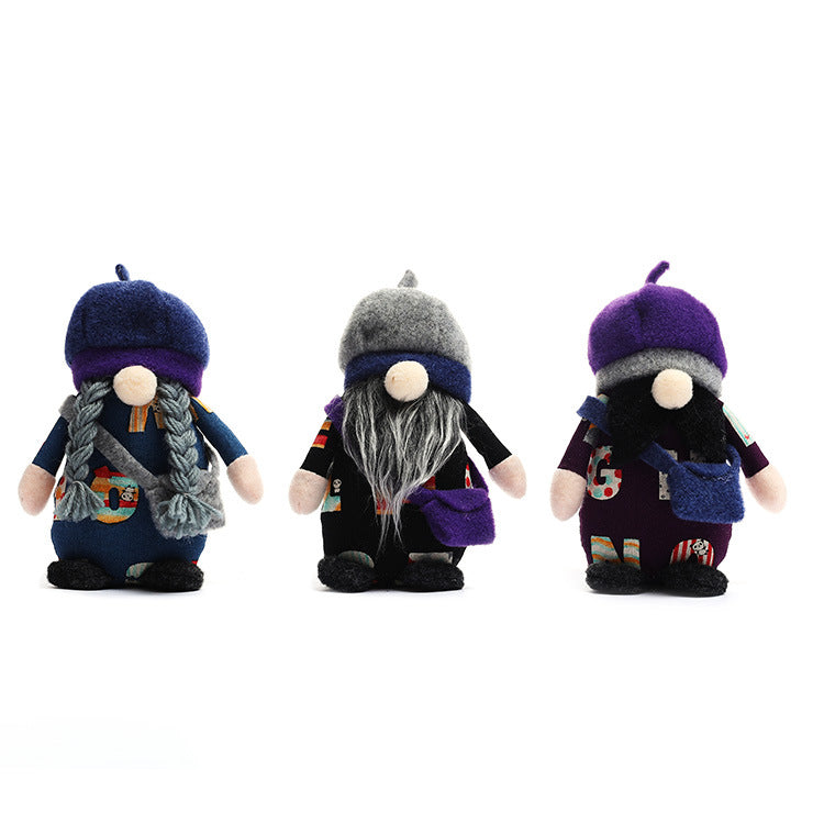 New school season dwarf Rudolph back school bag faceless dwarf doll college kindergarten decorations - Vintage tees for Women