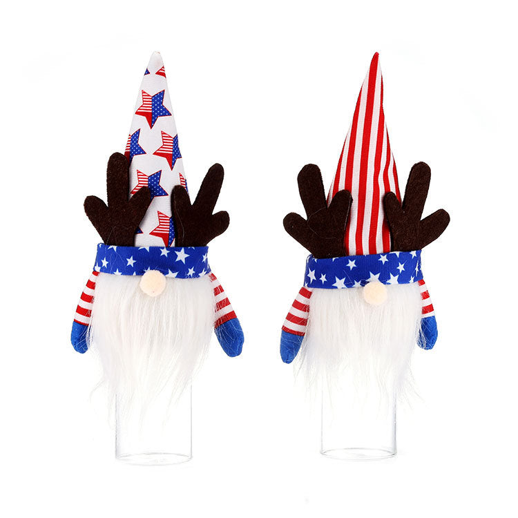 American Independence Day National Day Lighting Faceless Old Man Plush Dwarf Cross-border Rudolph Decorations Children's Gifts - Vintage tees for Women