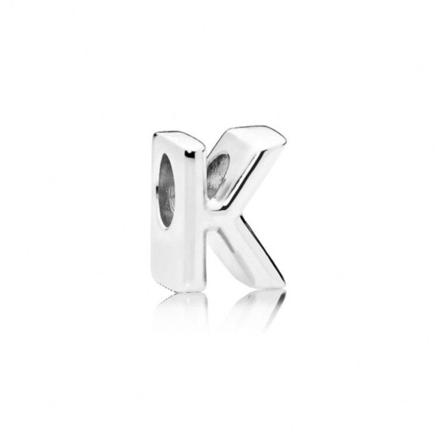 Initial alphabet letter A-Z loose bead Fits Pandora charms silver - Vintage tees for Women