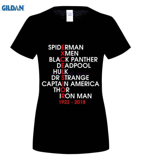 MARVEL STAN LEE Personality Printed Men T-shirt - Vintage tees for Women