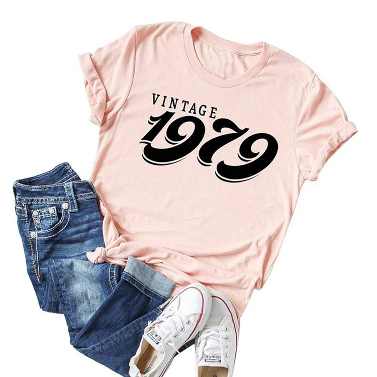 Vintage 1979 Birthday T-Shirt | 44th Birthday Gift | Short Sleeve - Vintage tees for Women