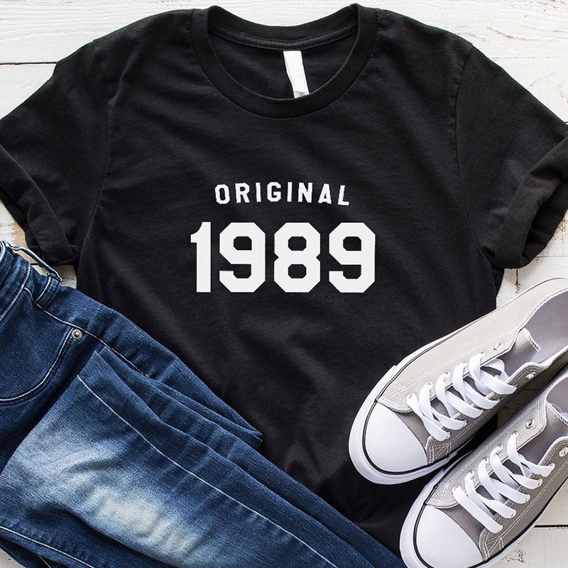 34th Birthday Shirt Summer Fashion T-shirt | 1989 Birthday T-shirts Mom Life Tops - Vintage tees for Women