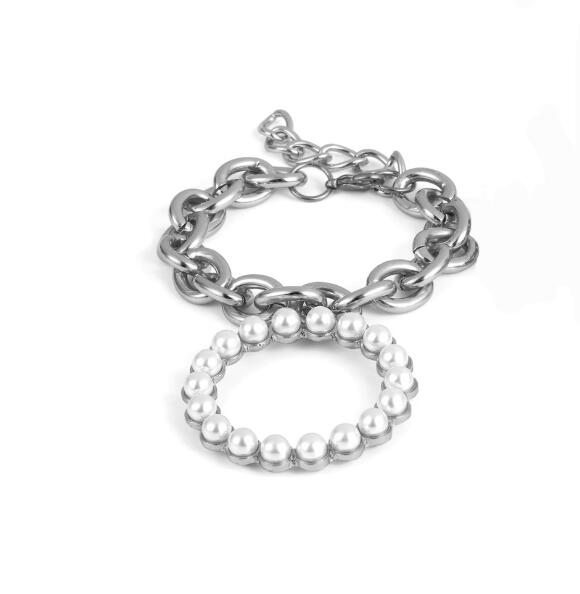 Exaggerated Charm Pearl Crab Pendant Bracelet | Cuff Bracelets Bangles Female Gifts - Vintage tees for Women