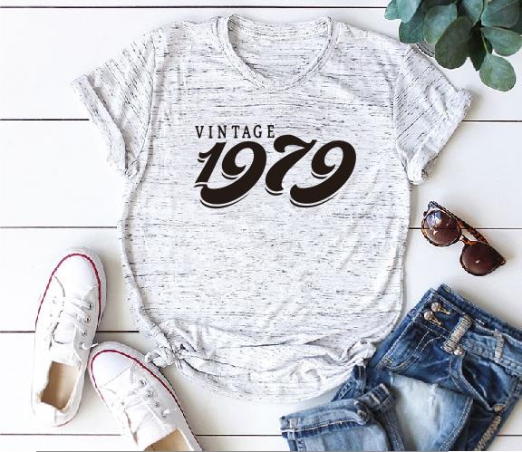 Vintage 1979 Birthday T-Shirt | 44th Birthday Gift | Short Sleeve - Vintage tees for Women