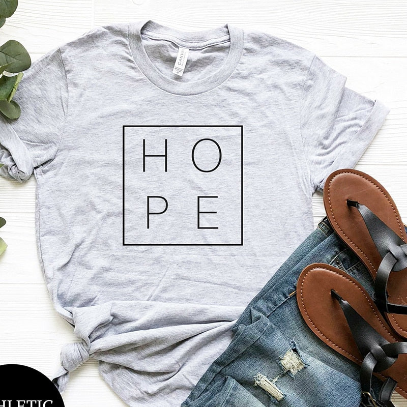 Women's T Shirt Faith Hope | Tee Gift Woman Short Sleeve Cotton Tops - Vintage tees for Women