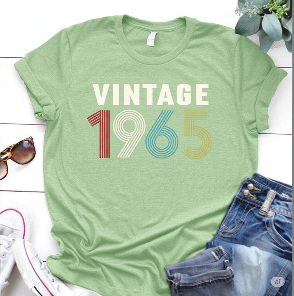 Vintage 1965 Birthday T Shirt | Birthday Party T-Shirt  | Unisex T-Shirts