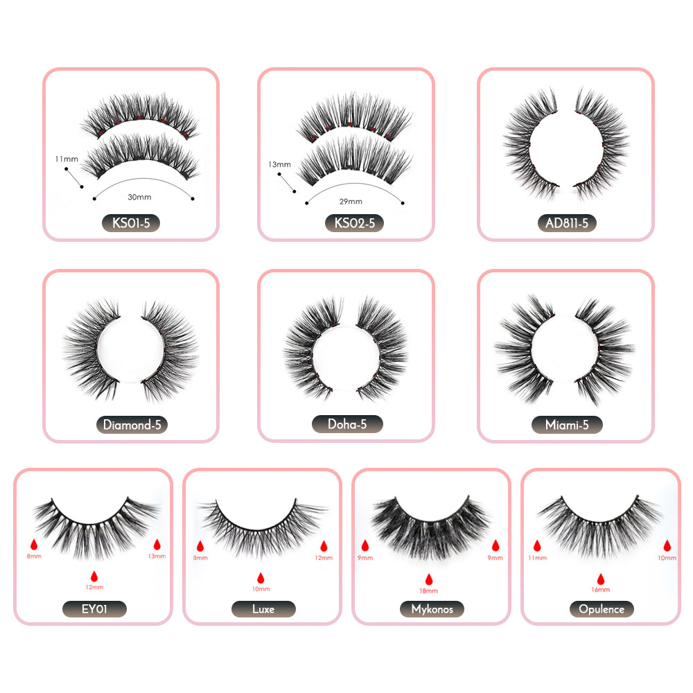 Double Layer Magnetic False Eyelashes & Magnetic Eyeliner | 5 Magnets Natural Soft Fake Eyelashes Extension 2 Pairs with Tweezers - Vintage tees for Women