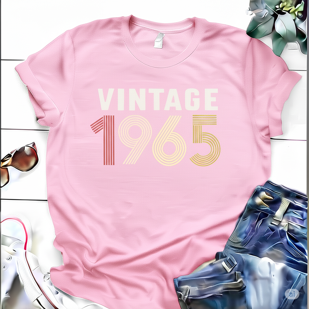 Vintage 1965 Birthday T Shirt | Birthday Party T-Shirt  | Unisex T-Shirts