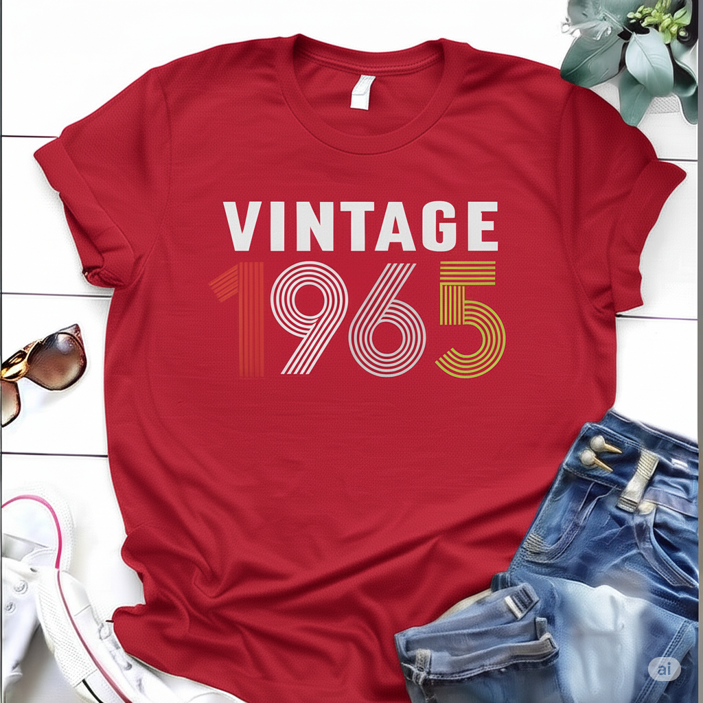 Vintage 1965 Birthday T Shirt | Birthday Party T-Shirt  | Unisex T-Shirts