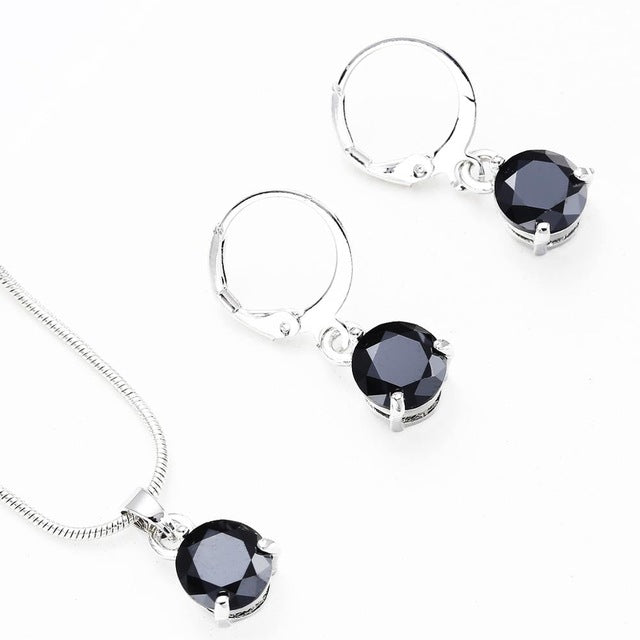 Necklace Crystal Earrings Jewelry Sets - Vintage tees for Women