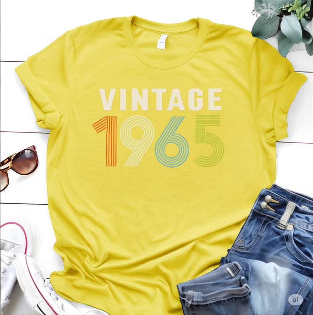 Vintage 1965 Birthday T Shirt | Birthday Party T-Shirt  | Unisex T-Shirts