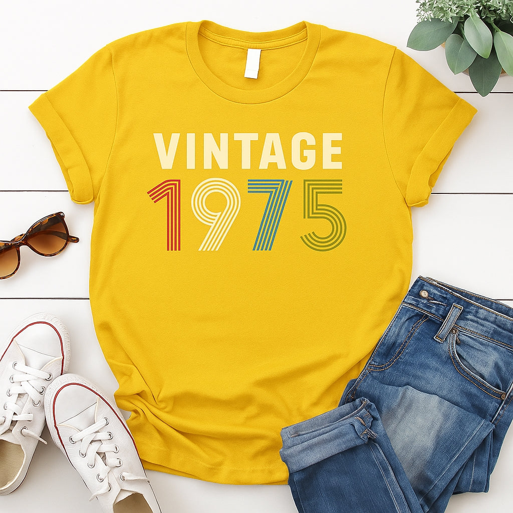 Vintage 1975 Birthday T Shirt | Birthday Party T-Shirt  | Unisex T-Shirts