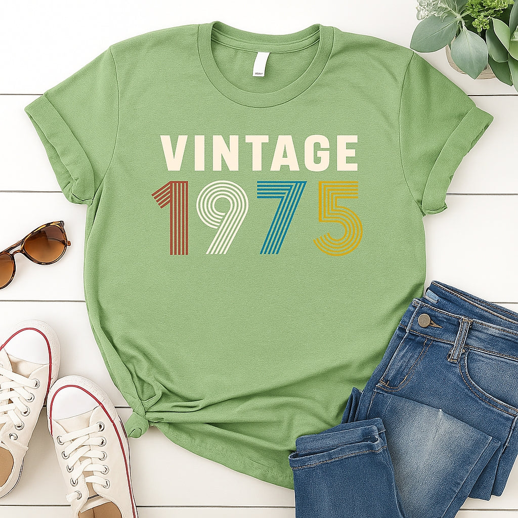 Vintage 1975 Birthday T Shirt | Birthday Party T-Shirt  | Unisex T-Shirts
