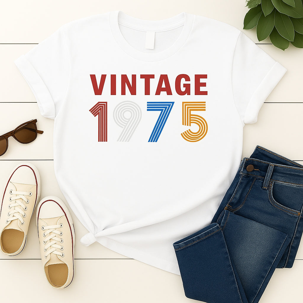 Vintage 1975 Birthday T Shirt | Birthday Party T-Shirt  | Unisex T-Shirts
