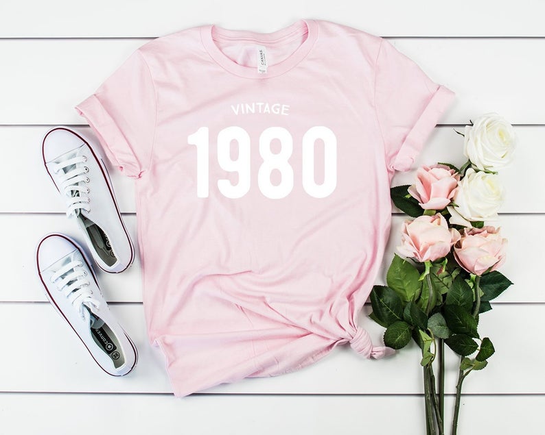 Vintage 1980 Birthday T-Shirt | 43rd Birthday Party T-Shirt Cotton - Vintage tees for Women