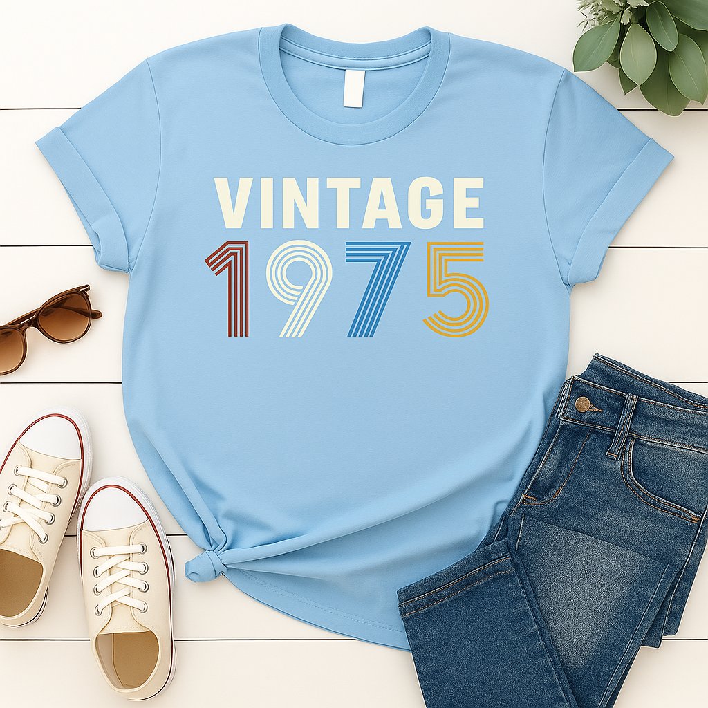 Vintage 1975 Birthday T Shirt | Birthday Party T-Shirt  | Unisex T-Shirts