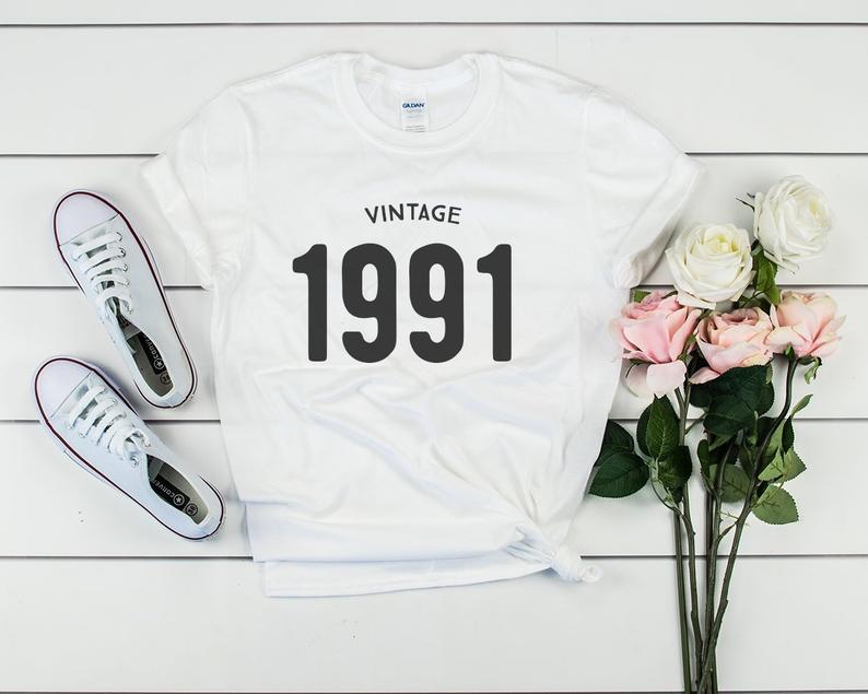 Vintage 1991 Women T-Shirt | 32nd Birthday Party T-Shirt Cotton - Vintage tees for Women